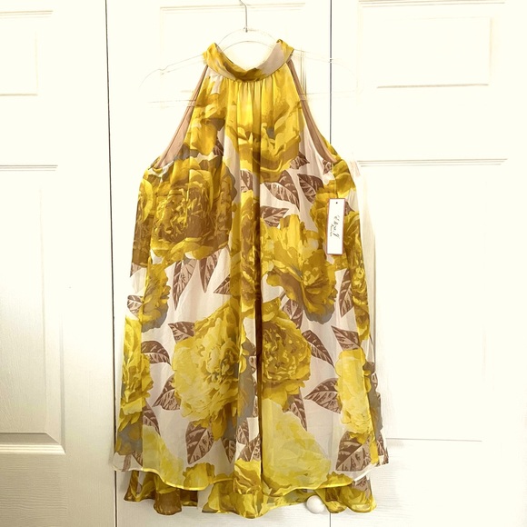 Eliza J Halter Mini Floral Dress sz 4 - Picture 5 of 11